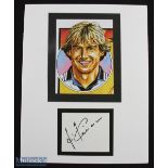 Jürgen Klinsmann Autographed Display featuring ink signature below coloured magazine cut out page,