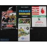 Scarce 1983-1991 Romania Away & Japan Rugby Programmes (4): Some larger, issues v France (