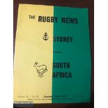 1971 Sydney v South Africa Rugby Programme: From Springboks tour. Striking, VG