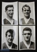 Manchester United players b&w postcard size photographs featuring Ernie Taylor, Mark Pearson, Bill