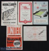 1940s Manchester United match programmes 1945/46 homes v Newcastle Utd, aways 1946/47 Sheffield Utd,