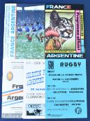 1988 Argentina in France Rugby programmes (5): Five programmes, including both tests at Nantes &