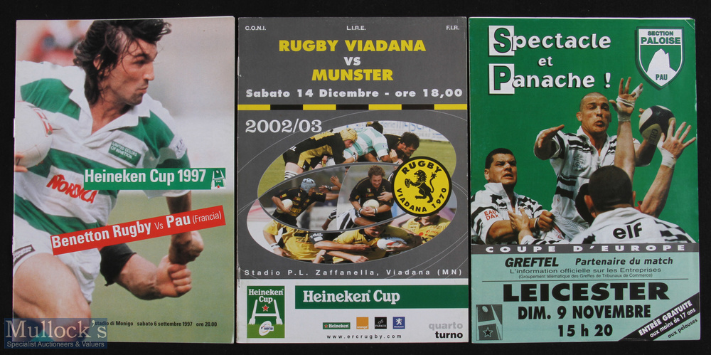 European Competitions Rugby Programmes (3): Benetton Treviso & Pau v Leicester 1997-8 & Viadana v