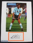Gabriel Batistuta Autographed Argentina Display with signed cutting below colour magazine print