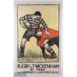 Rugby at Twickenham by Tram' Poster: A large good looking modern print of Laura Knight's classic,