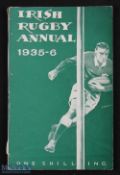 Rare 1935-6 Irish Rugby Annual: 88pp green art-deco covered edition, with more pics plus the usual