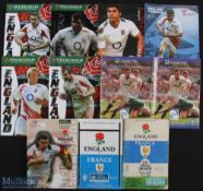 England v France and Italy Rugby Programmes (11): To inc v France 1987, 1993, 1997, 1999(2), Mar &