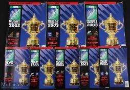 RWC 2003 Finals Rugby Programmes (8): The issues from the quarter and semi finals, inc all home