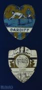Rare c19th Baines & Sharpe Cardiff Rugby 'Shield' Cards (2): Any Baines-style paper 'card' is a