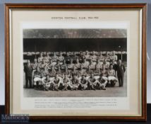 1954/55 Everton Football Club official team squad photograph mounted, framed and glazed; issued to