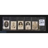 Scarce c19th Ogden's Rugby Cigarette Cards Lot A (5): Richardson (Yorkshire), L Saville (Stockport),