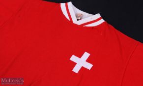 1971 Switzerland international match shirt v England 13 October 1971, colour red with traditional