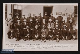 1905 NZ All Blacks Rugby Team Photo Postcard: Generally accepted as being at Newton Abbott, the