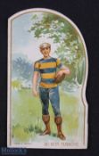 1900s French Au Bon Marche Rugby Advert Card: Lovely example of the attractive coloured fold-out