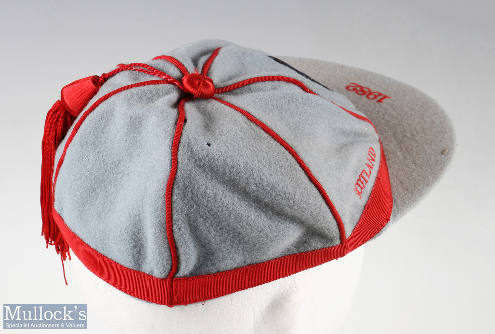 1982 England v Scotland U21 Football Cap light grey colour with red embroidery and tassel with 3 - Image 2 of 3