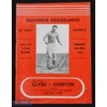 1953 Clyde v Everton Football Programme 14th May 1953 charity benefit match in aid of De La Salle