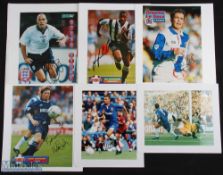Football Autograph Display Selection (6) featuring Roberto Di Matteo, Les Ferdinand, Frank