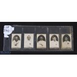 Scarce c19th Ogden's Rugby Cigarette Cards Lot B (5): J M Carey (South), R Worn (Yorkshire), A