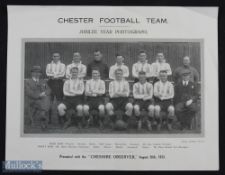 1933 Chester Football team Jubilee Year photograph presented with the 'Chester Observer' August 26th