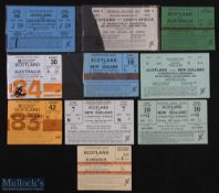 1961-84 Scotland Home Rugby Tickets v Tourists (11): v New Zealand 1964 (0-0 draw!), 1967 (Colin