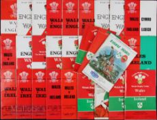 1955-1990 Wales Rugby Programmes with England & Ireland (30): The games, either h or a, with England