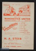 1959 Rhyl v Manchester Utd friendly match programme 14 October 1959 at Belle Vue, small & compact