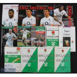 England v Ireland Home & Away Rugby Programmes 1960-2014 (13): To inc 1960, 1972, 1980, 1986,