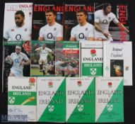England v Ireland Home & Away Rugby Programmes 1960-2014 (13): To inc 1960, 1972, 1980, 1986,