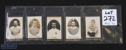 Scarce c19th Ogden's Rugby Cigarette Cards Lot D (5): A Stoddart (Middlesex), W B Stoddart (L'pool),