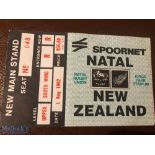 1992 Natal v New Zealand Rugby Ticket: From All Blacks tour game in South Africa. VG