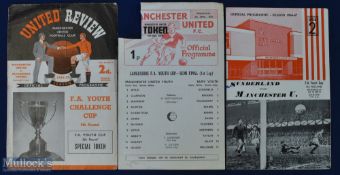Selection of Manchester Utd youth cup home match programmes 1956/57 Blackburn Rovers (FA youth cup),