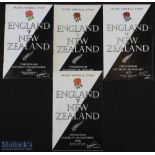 1964-1979 England v New Zealand Rugby Programmes (4): The cover didn't change but the contents