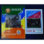 1994 Tonga v Wales & Manu Samoa v Wales Rugby Programmes (2): Wales won 18-9 and lost 34-9