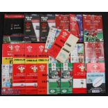 Wales v Overseas Nations etc Rugby Programmes 1973- 2004 (24): To inc v Argentina 1976 & RWC 1999; v