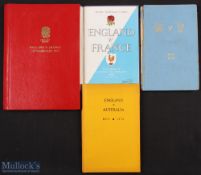 1953-2013 VIP Rugby Programmes, England v France/Australia (4): v France 1953 (some wear), 1959, and