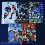 Collection of 5 Italy Home Rugby Programmes: Italy v Wales 2001, v Australia 2001, Ireland 2003,