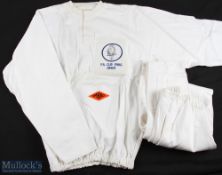 1965 FAC final Leeds United complete two piece track suit in white with blue lettering. (1)
