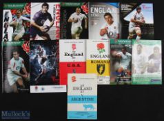 England v Overseas Nations Rugby Programmes 1977-2012 (12): To inc v Argentina 1978, 2000, 2006 &