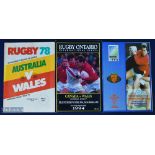 Wales Away Rugby Programme Trio (3): v Australia 2nd Test 1978 (Sydney); v Portugal RWC Qualifier