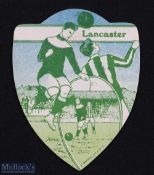 Baines Football Card circa early 1900s, Lancaster with match action to the front; green/white.