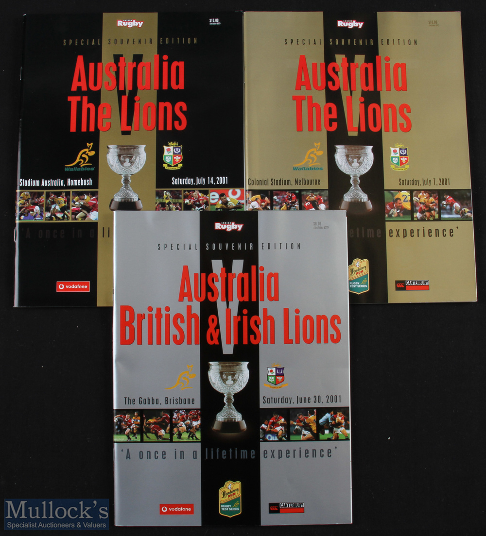 2001 British & I Lions in Australia Rugby programmes (3): All the tests from the this very tight