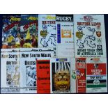 1989 British & I Lions Rugby Programmes (10): Only the Australia 'B' and NSW Country games are