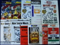 1989 British & I Lions Rugby Programmes (10): Only the Australia 'B' and NSW Country games are