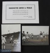 Photographs: 1957/1958 Dukla Prague v Manchester United European Cup match official press b&w