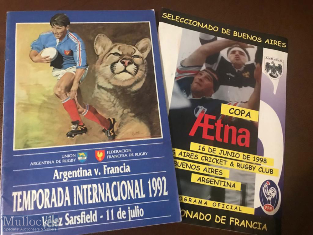 Rare 1992 & 1998 France in Argentina Rugby Programme (2): From 1992 and also the tour programme from