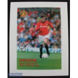 David Beckham Manchester United Autograph Display signed in ink to colour magazine page, laid to