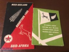 1960 All Blacks Rugby Tour of South Africa: A pair of rare tour souvenirs booklets. VG