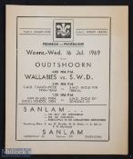 Rare 1969 South West Districts v Australia Rugby Programme: From the Wallabies' Tour in S Africa.