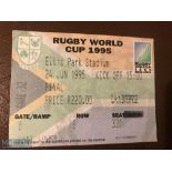 Scarce 1995 RWC Rugby Final Ticket. Iconic final that saw Pienaar's Springboks win the RWC on home