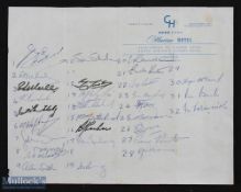 1970 All Blacks in South Africa Rugby Autographs: 30 signatures on hotel notepaper. G